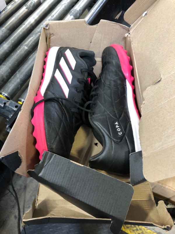 Photo 1 of adidas Unisex Copa Pure.4 Indoor Soccer Shoe, Black/Zero Metallic/Team Shock Pink, 11 US Men