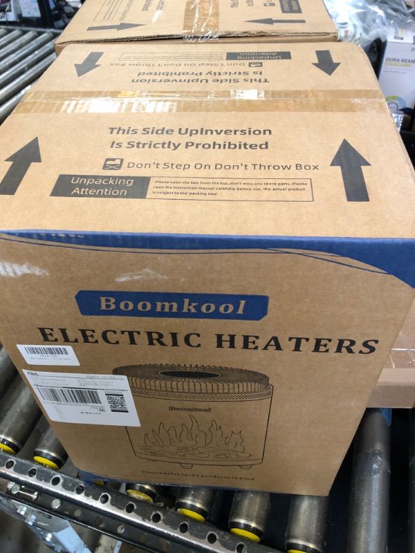 Photo 1 of Boomkool Space Heater Indoor, Portable electric fireplace heaters with 3D Flame Effect, Heating and cooking outdoor use, Remote Control, 1300W Safe and Quiet Far infrared Heate for Office Bedroom Home
