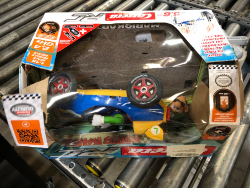Photo 1 of Carrera RC Official Licensed Mario Kart Mach 8 Luigi 1: 18 Scale 2.4 Ghz Remote Radio Control Car with Rechargeable Lifepo4 Battery - Kids Toys Boys/Girls, (Model: 181067)