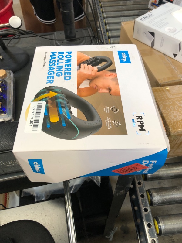 Photo 1 of Chirp RPM Mini - Rolling Percussive Massager, Percussive Therapy, Whole Body Relief, Deep Tissue and Muscle Recovery, Percussion Massage, Rechargeable, Hands-Free Base, Powerful, 3-Speed Spin