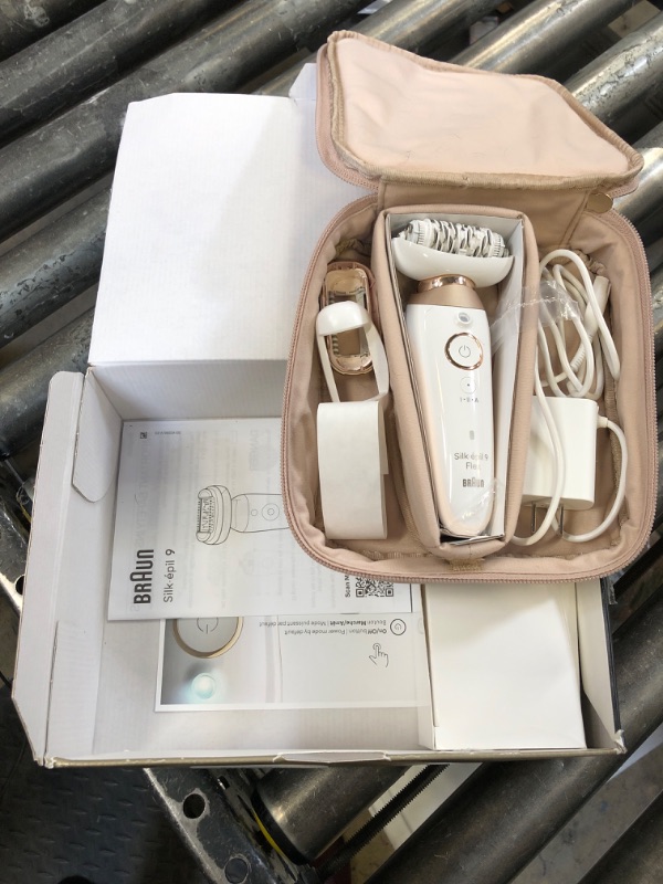 Photo 1 of Braun Epilator Silk-épil 9 Flex SkinSpa, Hair Removal Device, 360 Flex and Pivoting Head, Wet and Dry, Includes Shaver Head, Trimmer Comb, Massage Pad, Exfoliation Brush and BodyTrimmer, SES9-481 3D