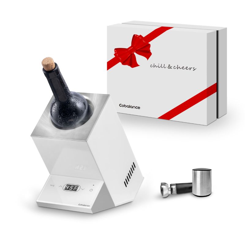 Photo 1 of Cobalance Wine Chiller,Electric Wine Cooler Bucket for 750ml Vino or Some Champagne,Single Bottle Chiller for Poolside Party,Gift Set for Vino Lover