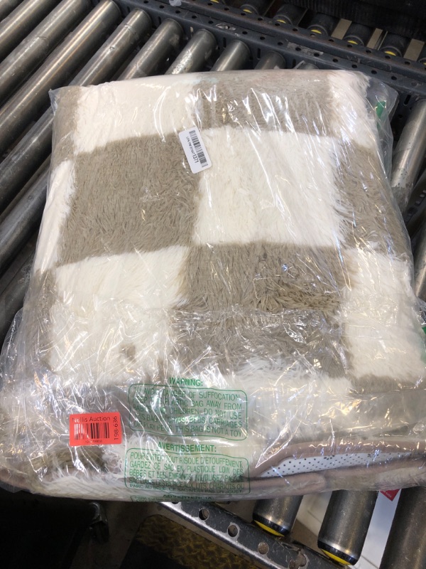 Photo 1 of LIVEBOX 3x5 Washable Area Rug Checkered, Non-Slip Small Entryway Rug Brown Farmhouse Neutral Classic Geometric Boys Rug for Bedroom Room Low-Pile Carpet for Indoor Kitchen Bathroom(Brown 3'x5')