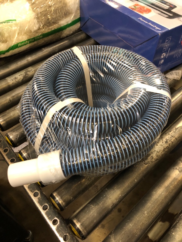 Photo 1 of Pool Vacuum Hose With Swivel Cuff 1-1/2" Diameter 18FT Flexible Heavy Duty Pool Vacuum Cleaning Hose Perfect for Above&In Ground Swimming Pool