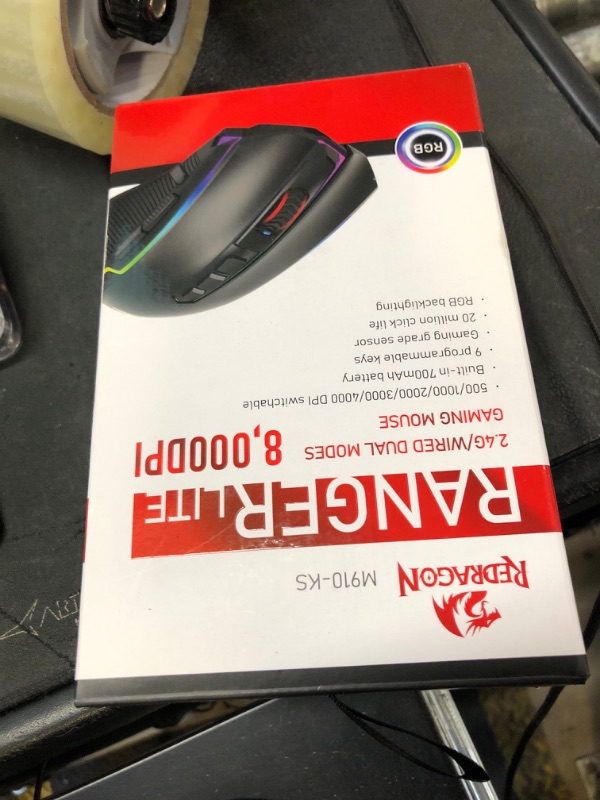 Photo 1 of Redragon Gaming Mouse, Wireless Mouse Gaming with 8000 DPI, PC Gaming Mice with Fire Button, RGB Backlit Programmable Ergonomic Mouse Gamer, Rechargeable, 70Hrs for Windows, Mac Gamer, Black