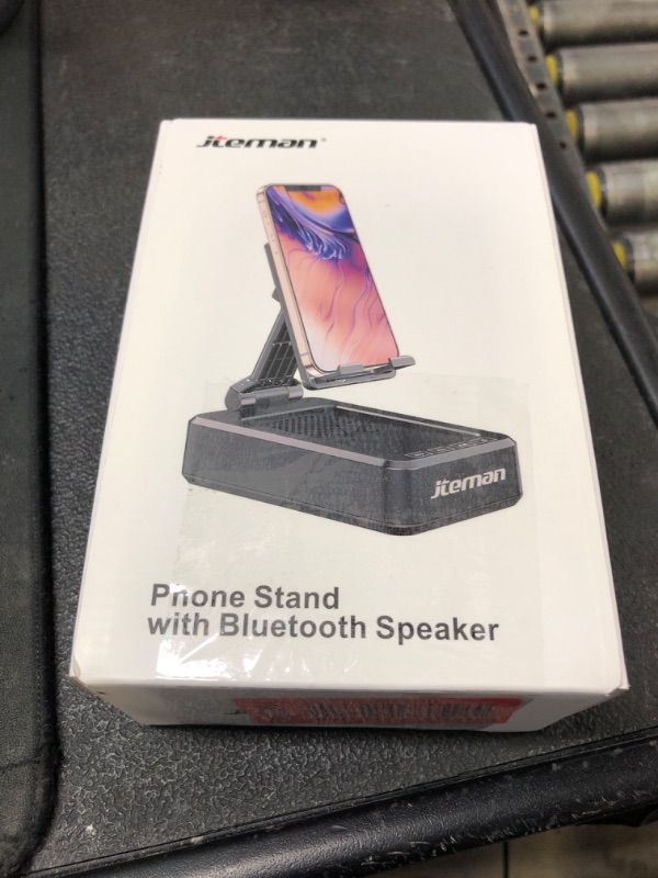 Photo 1 of Cell Phone Stand with Wireless Bluetooth Speaker and Anti-Slip Base HD Surround Sound Perfect for Home and Outdoors with Bluetooth Speaker for Desk Compatible with iPhone/ipad/Samsung Galaxy