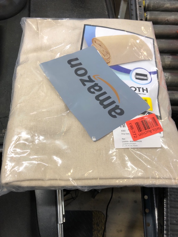Photo 1 of Utopia Drop Cloth for Painting (4x5 ft, 1 Pack) Washable and Reusable Canvas Fabric for Furniture & Floor Protection Highly Absorbent Paint Cover - Duck Dropcloth for Outdoor and Indoor Use