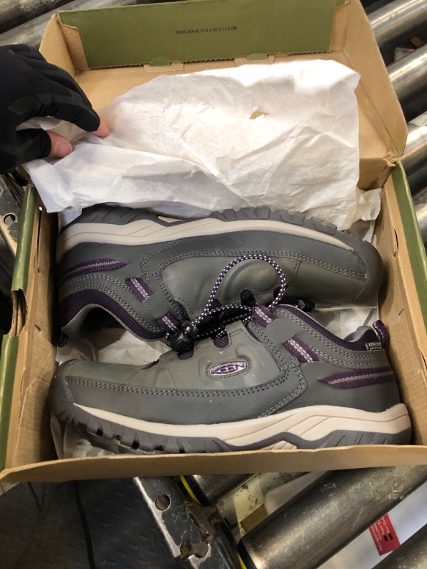 Photo 1 of KEEN Targhee Low Height Waterproof Hiking Shoes, Magnet/Tillandsia Purple, 5 US Unisex Big Kid