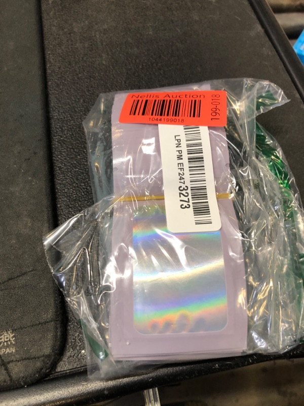 Photo 1 of 100 Pieces Smell Proof Mylar Bags, Holographic Packaging Bags, Resealable Odor Foil Pouch Zip Bag with Clear Window for Food Storage and Lipgloss, Jewelry Lash (Purple, 2.4 x 3.9 Inch)