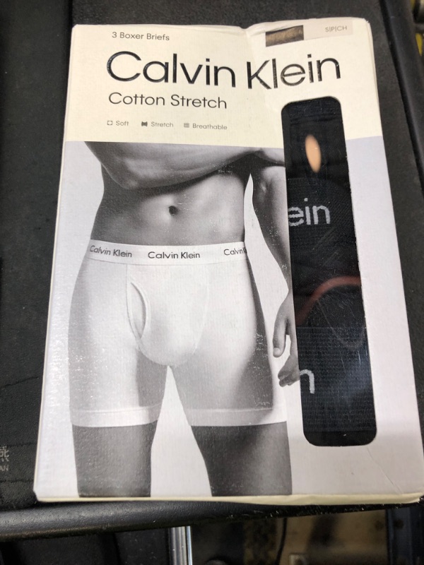 Photo 1 of Calvin Klein Men's Cotton Stretch 3-pack Boxer Brief, 3 Black, Small