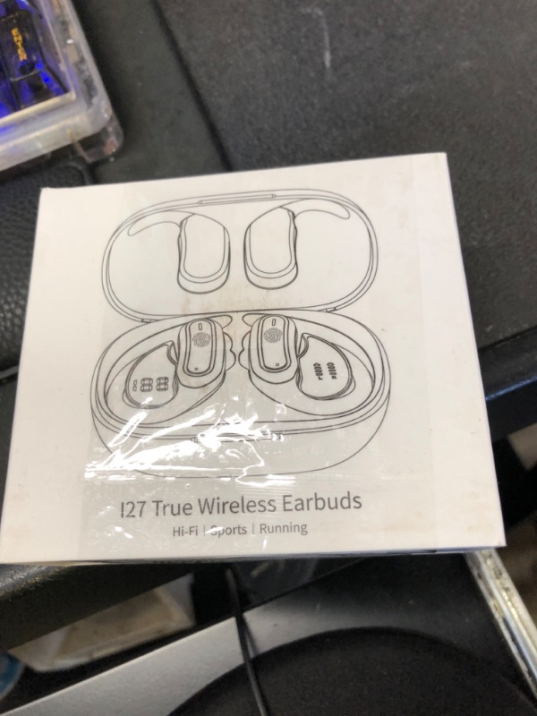 Photo 1 of TRAUSI Wireless Earbuds Bluetooth Headphones, Bluetooth 5.3 Stereo Over Ear Buds,Noise Cancelling Mic, IPX7 Waterproof Headset for Workout/Running - Blue