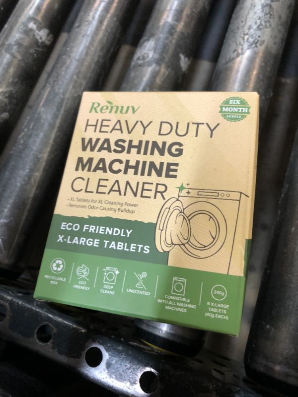 Photo 1 of Renuv Heavy Duty Washing Machine Cleaner Descaler Tablets - Deep Cleaning for Front Load, Top Load Washer, HE (6 XL Tablets - 6 Months Supply)