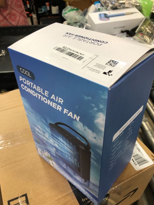 Photo 1 of Portable Air Conditioners Ice Fan That Blow Cold Air USB Mini Air Conditioners 3 Wind Speed & 7 Colorful LED Light Cool Mist &Timer Evaporative Air Cooler Personal AC (white)