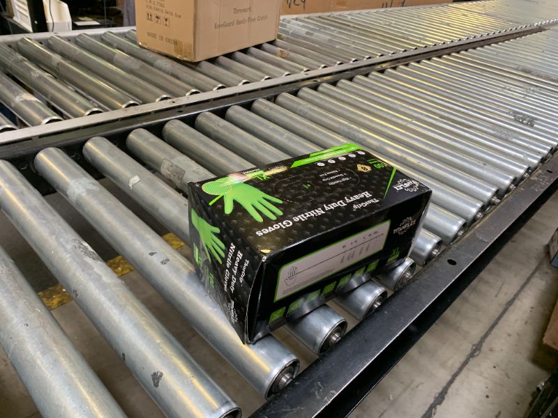 Photo 1 of TitanFlex ThorGrip Heavy Duty Green Industrial Nitrile Gloves, 8-mil, XL, Box of 100, Latex Free, Raised Diamond Texture Grip, Powder Free, Food Safe, Rubber Gloves, Mechanic Gloves