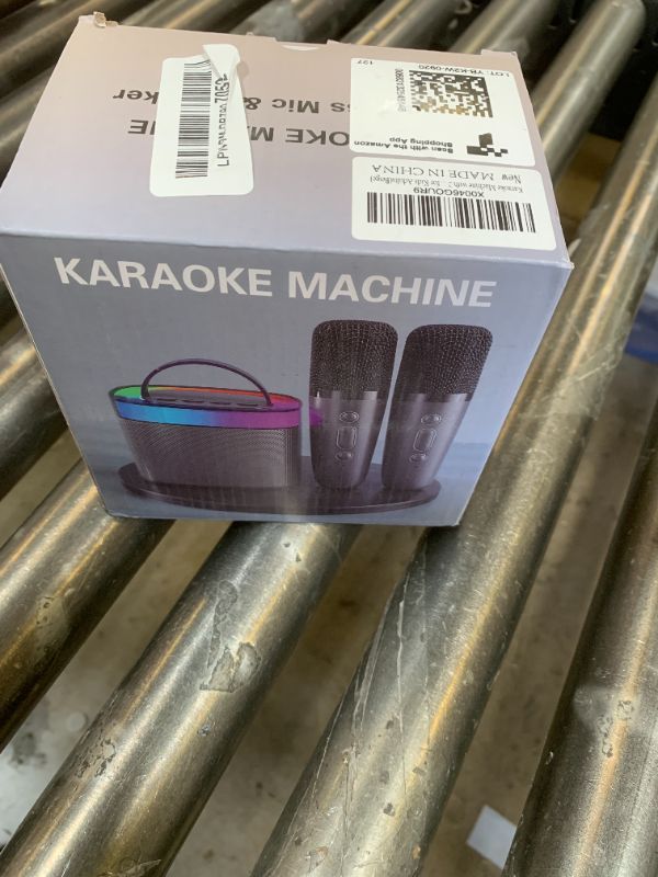 Photo 1 of YLL Karaoke Machine for Adults Kids, Portable Bluetooth Karokee Speaker with 2 Wireless Microphones,Singing Karaoke Machine Built-in LED Lights for Birthday Gifts, Family Home Party(Beige)