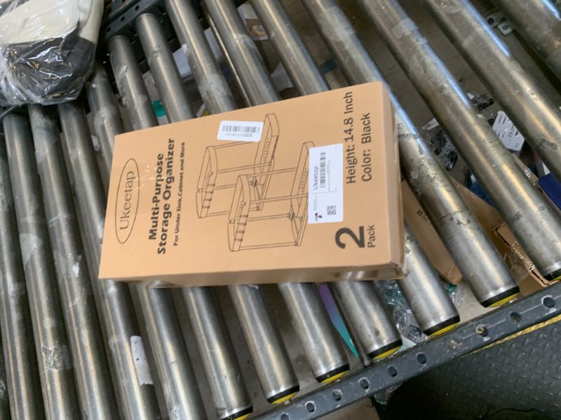 Photo 1 of Ukeetap 2 Pack Multi-Purpose Pull-Out Storage Organizers, Under Sink Organizers and Storage for Bathroom & Kitchen, Under Cabinet Organizers and storage, 14.8 Inch, Black