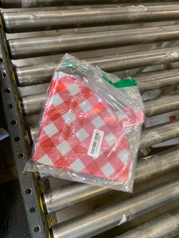 Photo 1 of Threan 50 Pieces 18 Inches Checkerboard Balloons Aluminum Foil Balloons Party Decorations for Summer Picnic BBQ Party Decor Birthday Holiday Racing Themed Supplies(Red, White)