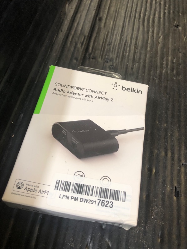 Photo 1 of Belkin SoundForm Connect AirPlay 2 Adapter & Airplay 2 Receiver - Wireless Streaming for Apple Devices to Bluetooth Speakers - Optical & 3.5mm Speaker Inputs for iPhone 15, 14, MacBook Pro, & More