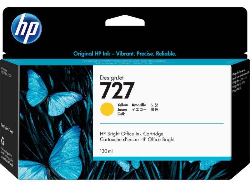 Photo 1 of HP 727 130-ml Yellow DesignJet Ink Cartridge, B3P21A


