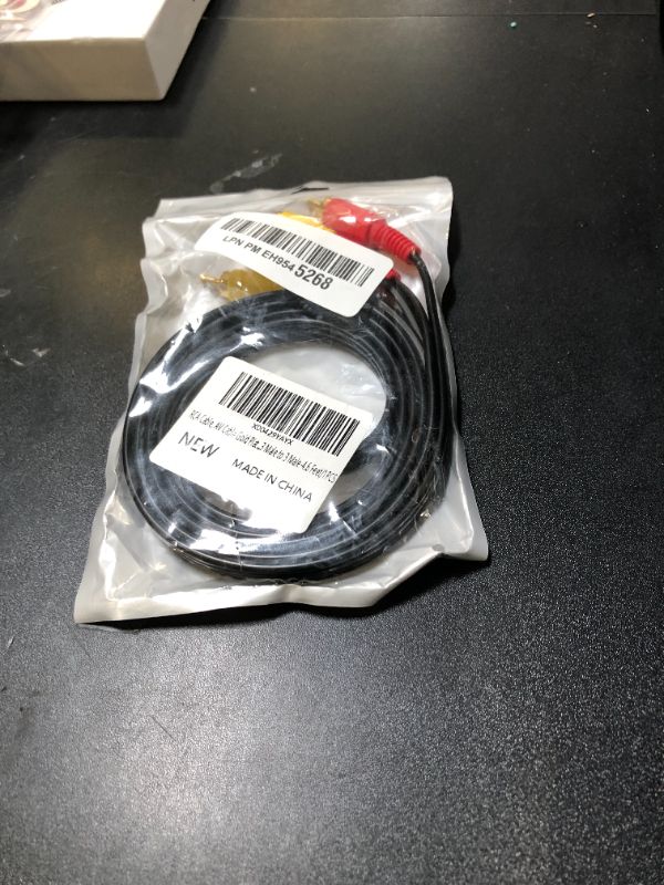 Photo 1 of RCA Cable, AV Cable Gold Plated, Yellow/White/red connectors 3 Male to 3 Male-4.6 Feet/1PCS