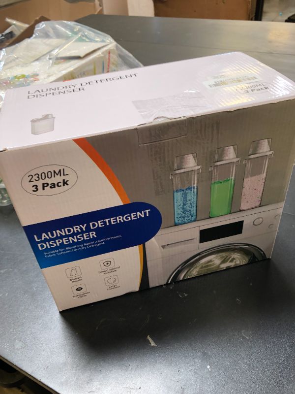 Photo 1 of VUNDO [3 Pack] Liquid Laundry Detergent Dispenser For Laundry Room Organization And Storage, 78oz Large Capacity Laundry Soap Containers With 12 Removable Labels, BPA Free & PET Plastic Clear