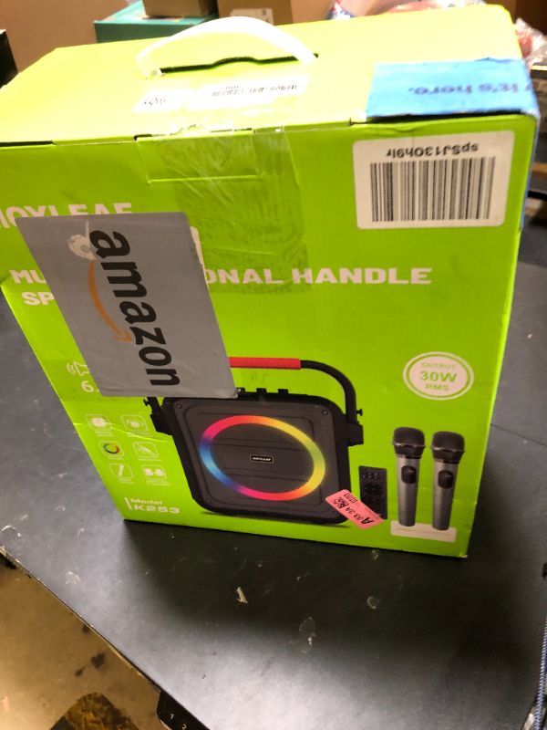 Photo 1 of Karaoke Machine for Adults & Kids,Bluetooth Karaoke Speaker with Two Wireless Karaoke Microphones,PA System Speaker Supports TF Card/USB,AUX in,REC,Bass & Treble for Party/Meeting/Adults/Kids