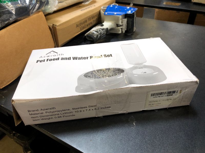 Photo 1 of Dog Bowls, Cat Food and Water Bowl Set with Water Dispenser and Stainless Steel Bowl for Cats and Small Dogs - Orange