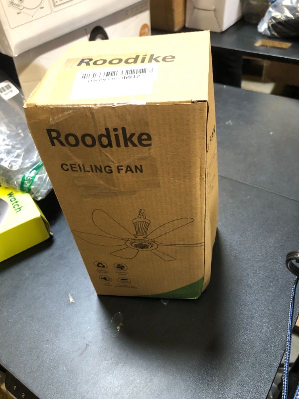 Photo 1 of Roodike 22.5" Small Ceiling Fan for Outdooor Gazebo, 13.2 ft Wiring Portable Tent Ceiling Fan for 110V Plug in, 36dB Quiet Operation with on/off Button