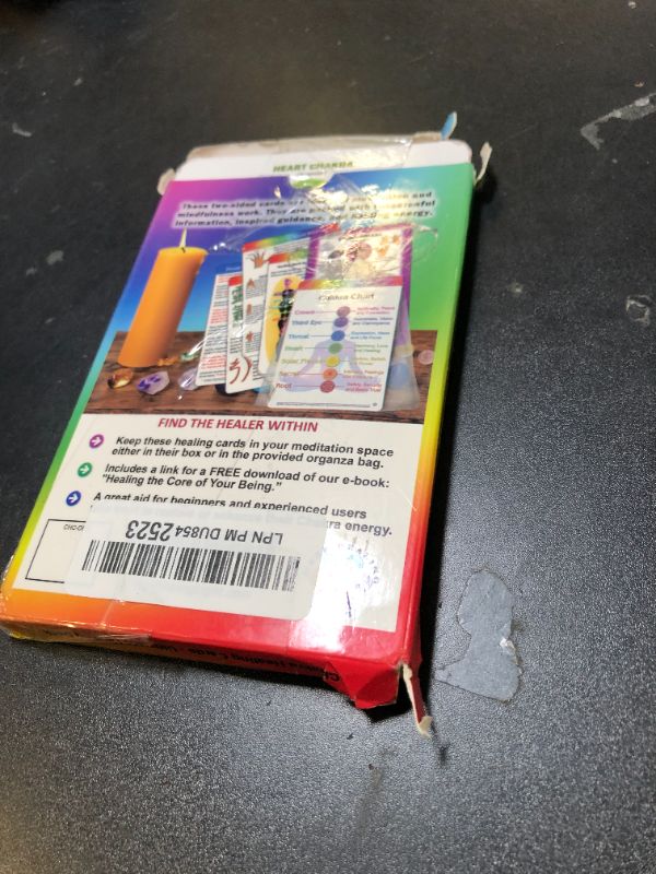 Photo 1 of Deck of Chakra Healing Cards Helps Restore and Balance Your Energy. Reiki Tool with Meditations, Affirmations, Chakras Chart, Essential Oils, Reiki Symbols, Hand Mudras - (18) 4"x6" 2-Sided Cards