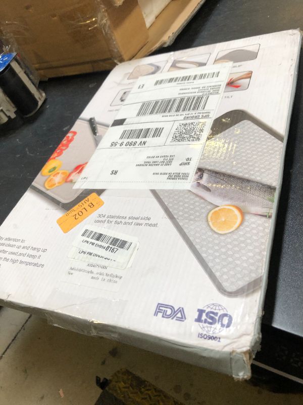 Photo 1 of Stainless Steel Cutting Board Large 16" X 11", Scratch-Resistant Double Sided Cutting Board for Kitchen, Stainless Steel/Wheat Straw PP Non Toxic Chopping Board for Meat/Vegetables,Dishwasher Safe