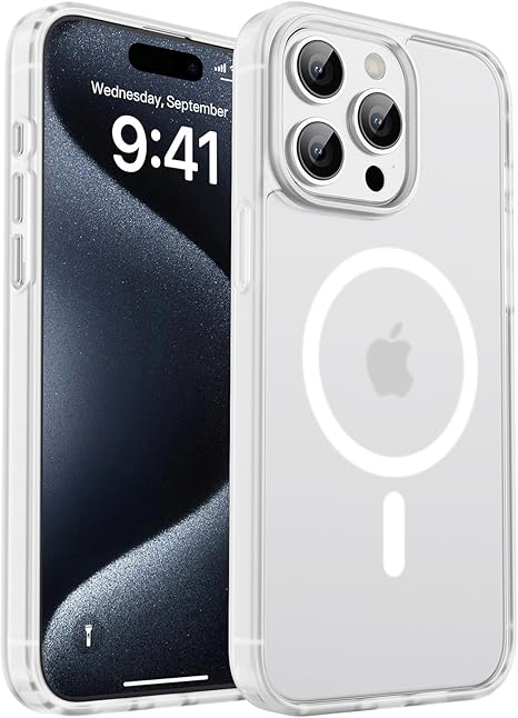Photo 1 of Magnetic for iPhone 16 Case, [Compatible with MagSafe] [10 FT Military Grade Drop Protection] Slim Translucent Matte Shockproof Anti-Scratch Phone Case for Women and Men,Translucent White
