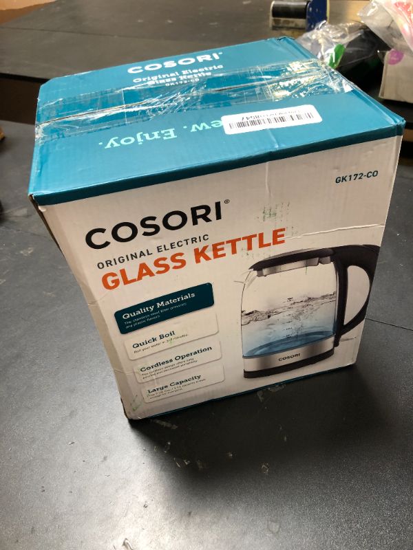 Photo 1 of Cosori Electric Kettle, No Plastic Filter & Spout, Stainless Steel Inner Lid, Tea Kettle & Hot Water Boiler For Coffee & Tea, Water Heater & Teapot, Automatic Shut Off, Black, 1.7L/1500W