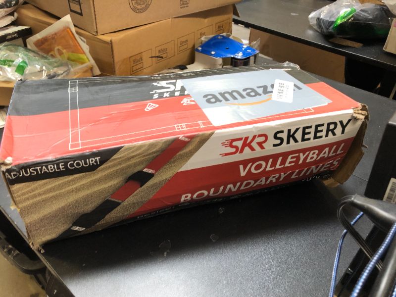 Photo 1 of SKEERY Portable Volleyball Boundary Lines are 2-inch Wide, Beach Volleyball Lines Create 26.3' x 52.6' Short Courts, Professional Sand Volleyball Lines are Equipped with Removable Alloy Rings