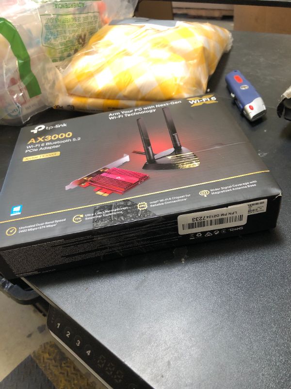 Photo 1 of TP-Link WiFi 6 AX3000 PCIe WiFi Card (Archer TX3000E), Up to 2400Mbps, Bluetooth 5.2, 802.11AX Dual Band Wireless Adapter with MU-MIMO,OFDMA,Ultra-Low Latency, Supports Windows 11, 10 (64bit) only