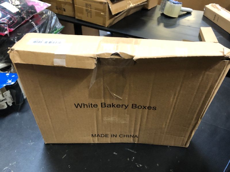 Photo 1 of qiqee Auto-pop up Black Cookie Box with Window 12x8x2.5 inch 18 Packs Two Uses One Second Folding Pastry Biscuit Bakery Box for Packaging