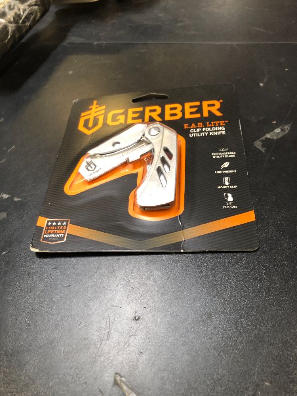 Photo 1 of Gerber Gear EAB Lite Pocket Razor Knife with Money Clip - EDC Gear Folding Stainless Steel Utility Knife with Box Cutter Blade for Everyday Carry