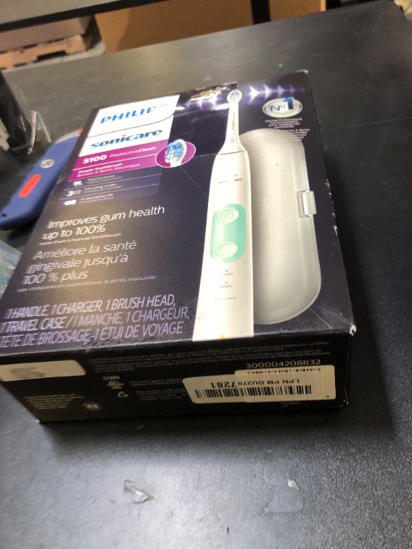 Photo 1 of Philips Sonicare ProtectiveClean 5100 Rechargeable Electric Toothbrush, with Pressure Sensor, 3 Cleaning Modes, SmarTimer and QuadPacer, 14-Day Battery Life, Travel Case, White, Model HX6857/11