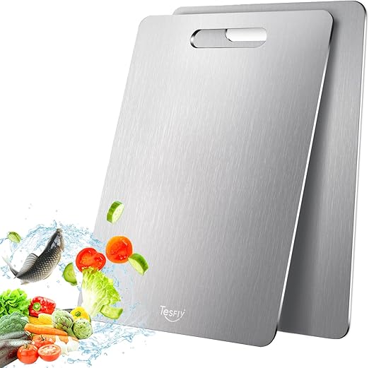 Photo 1 of 2 Pack Titanium Cutting Board-100% Pure Titanium Cutting Boards For Kitche,Easy to clean,Double-sided food-grade Cutting Board