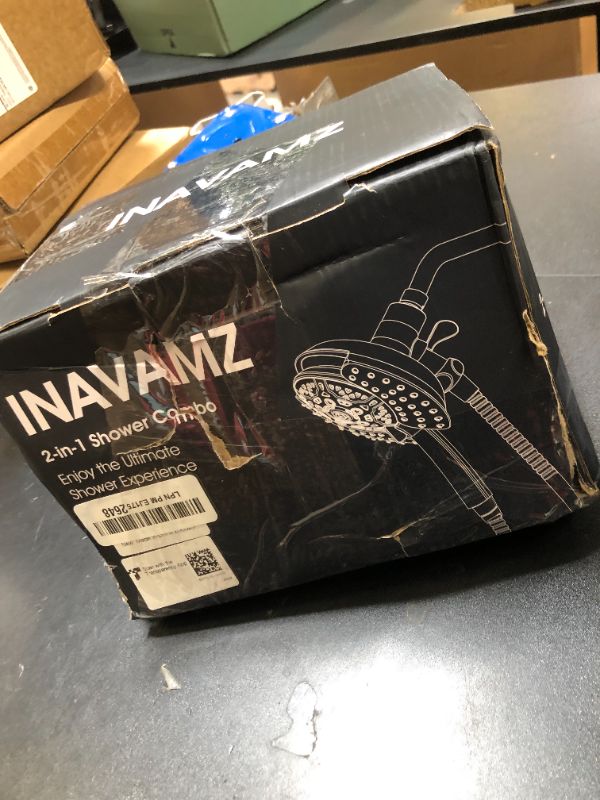 Photo 1 of Shower Head with Handheld High Pressure: INAVAMZ Hand Held Shower Head & Rain Shower Head 2-IN-1 Shower Head with 59" Rotatable Stainless Steel Hose, Shower Trim Systems