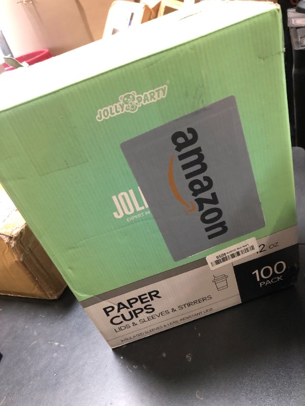 Photo 1 of [100 Pack] 12 oz Paper Coffee Cups, Disposable Paper Coffee Cup with Lids, Sleeves, and Stirrers, Hot/Cold Beverage Drinking Cup for Water, Juice or Tea, Suitable for Home, Shops and Cafes