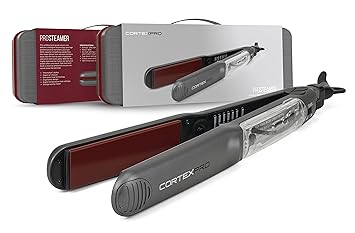 Photo 1 of Cortex Professional Vapor Hair Straightener Flat Iron for Hair 1.25" Ceramic Premium Argan Infusion Steamliner - Dual Voltage Straightening Irons with Argan Refill Bundle - Planchas De Cabello (5X)
