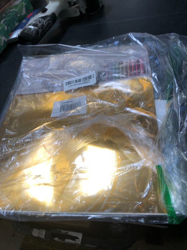 Photo 1 of Tvinyl Warehouse Gold Foil HTV Heat Transfer Vinyl for Tshirt and Apparel 12" X 10"(Pack of 5), Easy to Weed and Iron on, Guaranteed Size