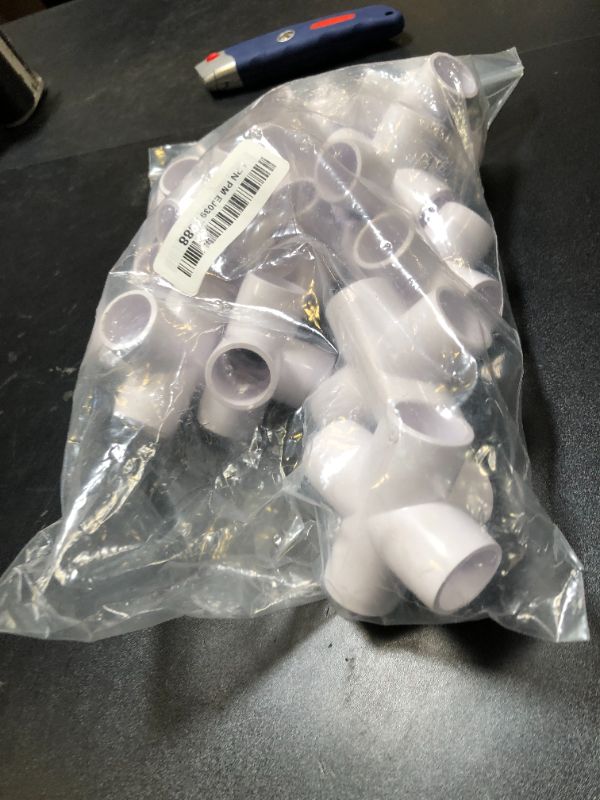 Photo 1 of 24PCS 1/2 Inch PVC Fittings Connector 4 Way - PVC Pipe Fittings Elbow Corner Side Outlet Tee Fitting - PVC Pipe Joint Corner Fitting for Furniture Greenhouse Shed Pipe Fittings Tent