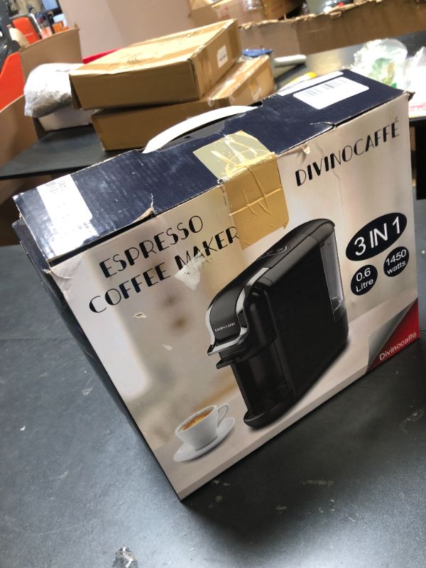 Photo 1 of DIVINOCAFFÉ Espresso Maker for Nespresso Capsule, Lavazza Blue Capsule & Coffee Powder, 19 Bar Pump Pressure Makes Authentic Espresso Coffee, Mini Espresso Coffee Machines with Removable Water Tank.