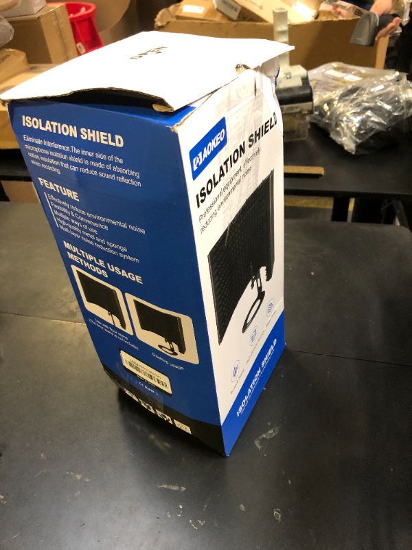 Photo 1 of Aokeo Microphone Isolation Shield, Foldable Mic Shield with Triple Sound Insulation, Reflection Filter with 3/8" and 5/8" Mic Threaded Mount for Recording Studio, Podcasts, Singing, and Broadcasting