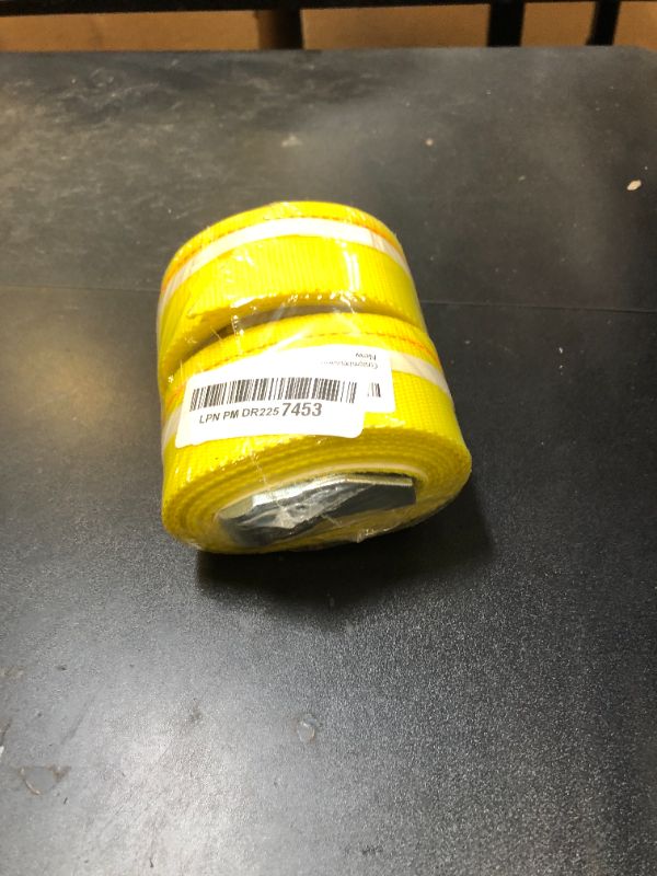 Photo 1 of CustomTieDowns 2 Pack, 2 Inch x 6 Foot Cinch Strap Endless Loop Tie Down (No Hooks), Zinc Diecast Cam Buckle.(Yellow 6 Ft.)