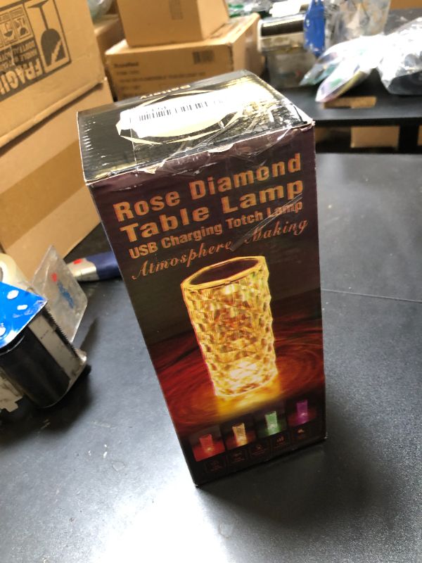 Photo 1 of Deogos Crystal Table Lamp, Remote and Touch Control Rose Wave Lamp, RGB Color Changing Night Light, Dimmable, USB Rechargeable Decoration Ambient Lighting for Dinner/Bars/Game room/Living Room/Bedroom