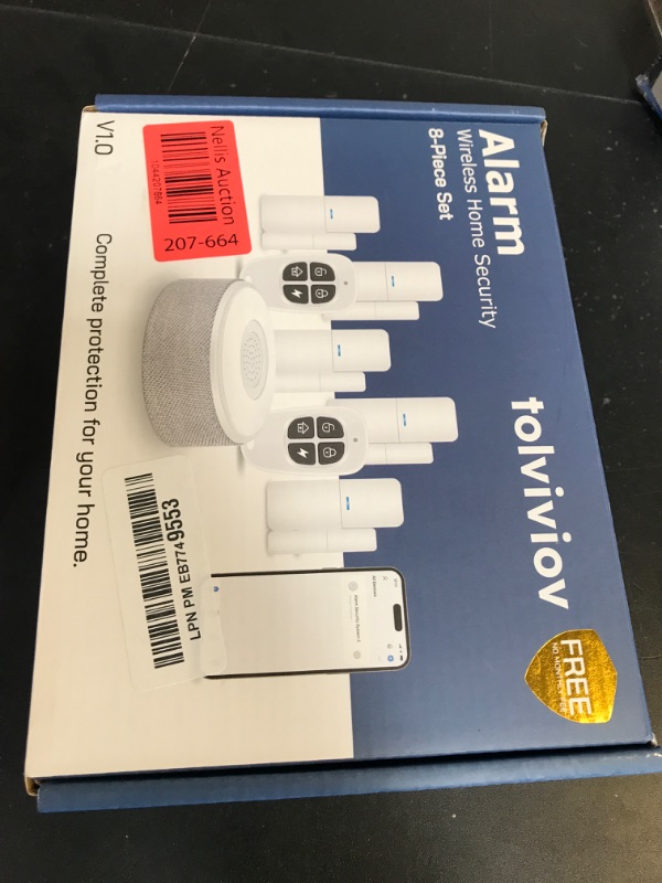 Photo 1 of WiFi Door Alarm System, Wireless DIY Smart Home Security System, with Phone APP Alert, 8 Pieces-Kit (Alarm Siren, Door Window Sensor, Remote), Work with Alexa, for House, Apartment, by tolviviov