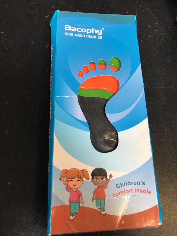 Photo 1 of Bacophy Kids Orthotic Arch Support Insoles, Plantar Fasciitis Cushioning Shoe Inserts, Shock Absorption Velvet Surfaces Deep Heel Cup Chinldren Inner Soles for Flat Feet, Feet Heel Pain Relief (XL)