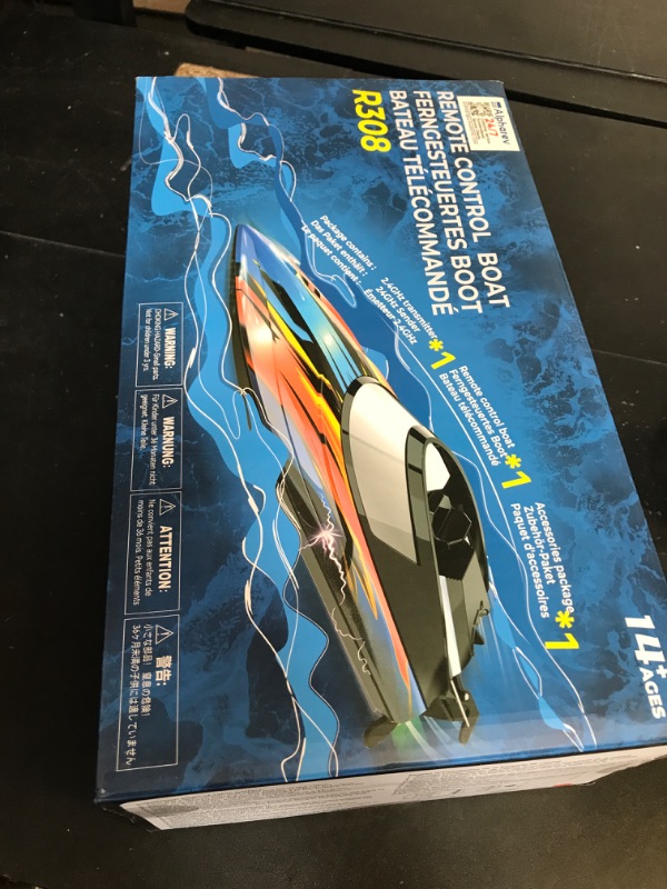 Photo 1 of ALPHAREV RC Boats for Adults & Kids - R308 32+ KPH Fast Remote Control Boat for Pool & Lake with Portable Suitcase, Self-Righting, One Key Demo, 2.4Ghz Racing Boat, Water Toys, Birthday Gifts for Boys